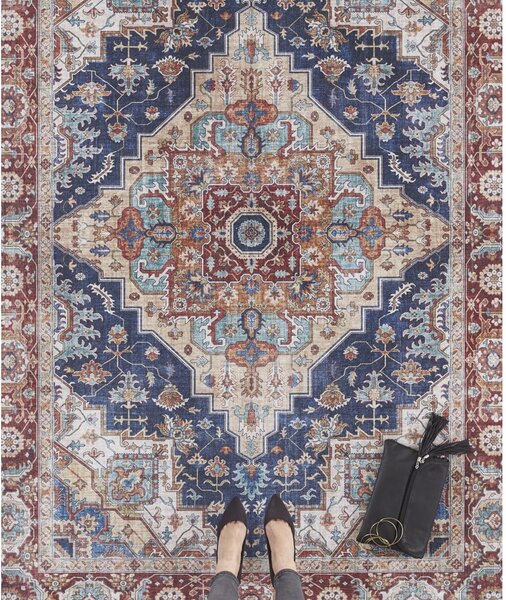 Tappeto blu scuro-rosso , 160 x 230 cm Sylla - Nouristan
