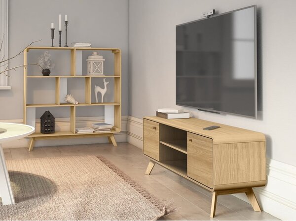 Tavolo TV in rovere colore naturale 140x53 cm Cassie - Støraa