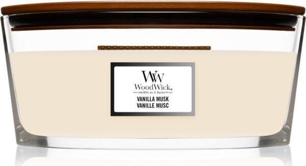 Woodwick Vanilla Musk candela profumata con stoppino in legno (hearthwick) 453,6 g