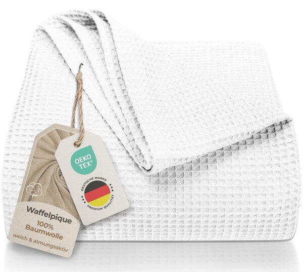 Elzusha - Copripiumino in cotone waffle, 100% cotone, 220 x 240 cm