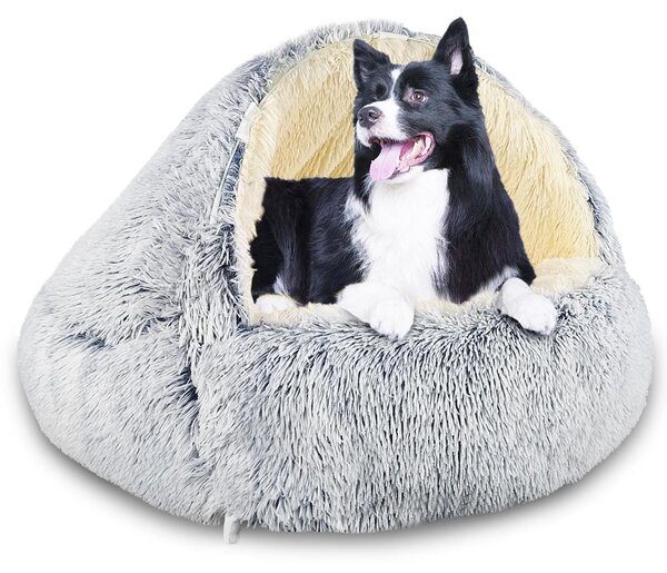 Omgoods - Cuccia per cani con tettuccio e supporti, lavabile, adatta a cani di piccola e media taglia