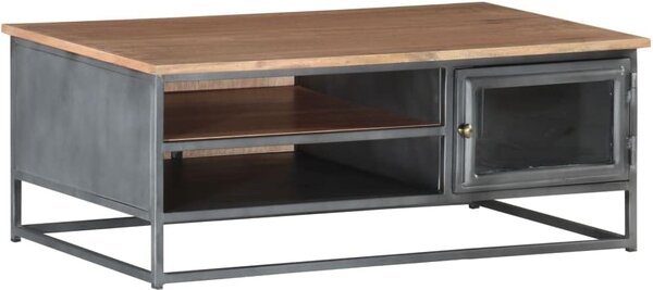 Mobili, Tavoli, Tavoli da salotto, Tavolini, Tavolino, grigio, 90 x 50 x 35 cm, legno massiccio di acacia