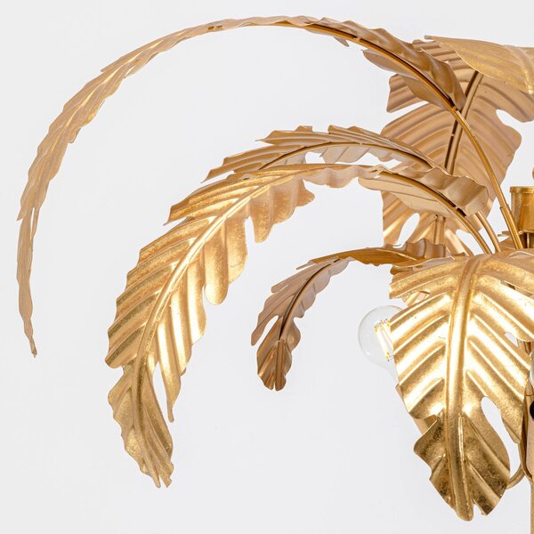 KARE Lampada da terra di design Palmera, Ottone / Oro, Soggiorno / Sala da pranzo, Metallo, Design, Lampada da terra
