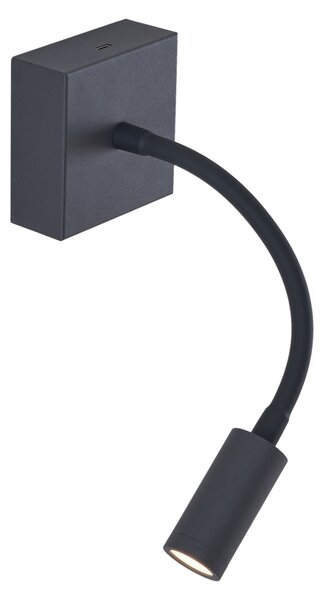 Lampada da parete moderna nera con LED dimmerabile ricaricabile - Harper