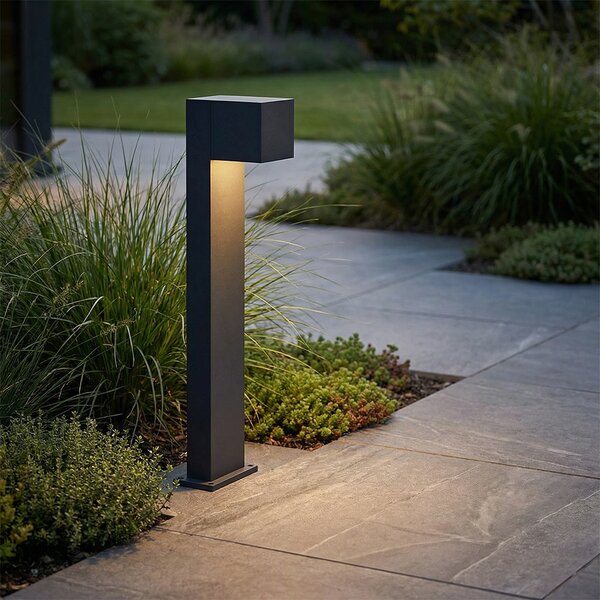 Lampada da esterno nera 65 cm con LED IP64, luce soffusa e solare - Charlene
