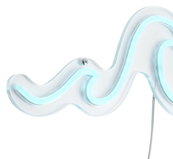 Lampada da parete al neon blu con LED - Wave