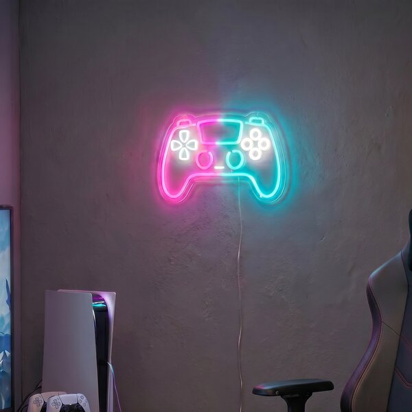 Lampada da parete al neon Controller Rosa con Blu con LED integrato