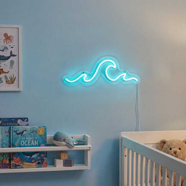 Lampada da parete al neon blu con LED - Wave