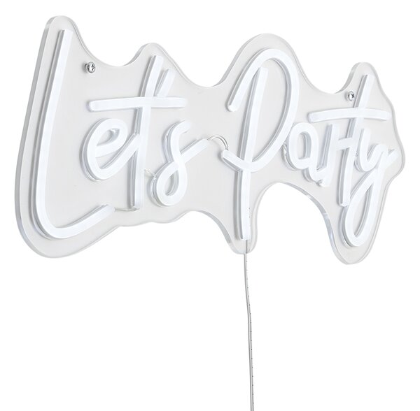 Lampada da parete al neon bianca con LED - Let's Party