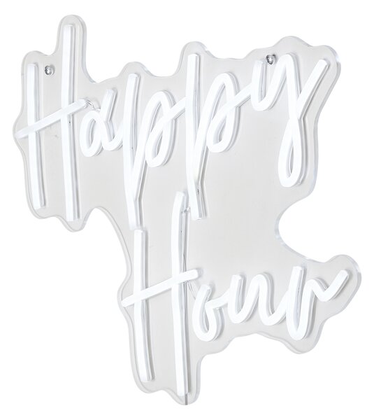 Lampada da parete al neon bianca con LED integrato - Happy Hour