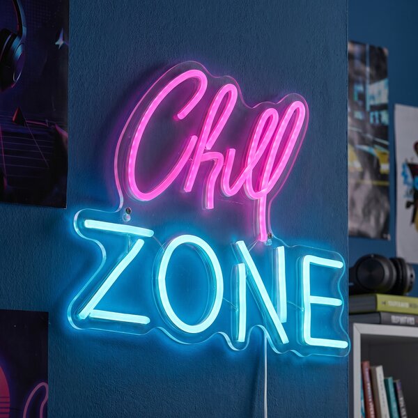 Lampada da parete al neon rosa e blu con LED - Chill Zone