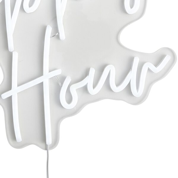 Lampada da parete al neon bianca con LED integrato - Happy Hour