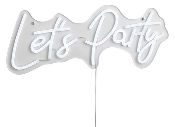Lampada da parete al neon bianca con LED - Let's Party