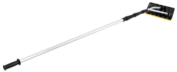 Costway Rastrello da neve in alluminio con lama maggiorata da 40cm manico antiscivolo, Rastrello da neve telescopico 6,1m