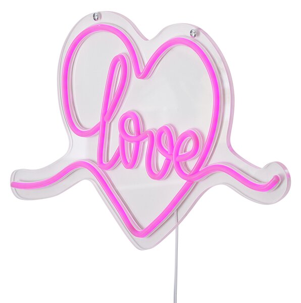 Lampada da parete al neon rosa con LED - Love