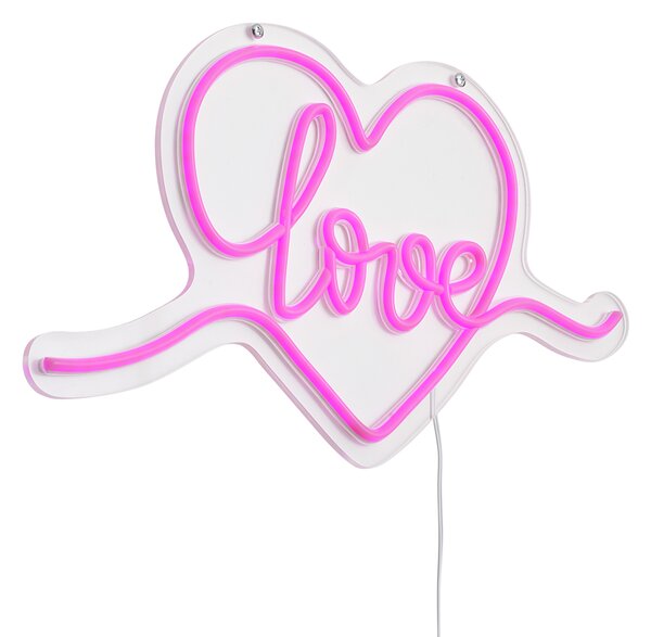 Lampada da parete al neon rosa con LED - Love