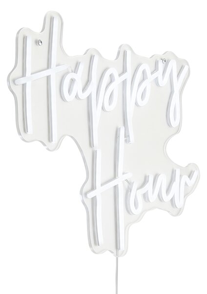 Lampada da parete al neon bianca con LED integrato - Happy Hour