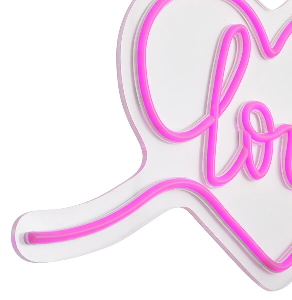 Lampada da parete al neon rosa con LED - Love