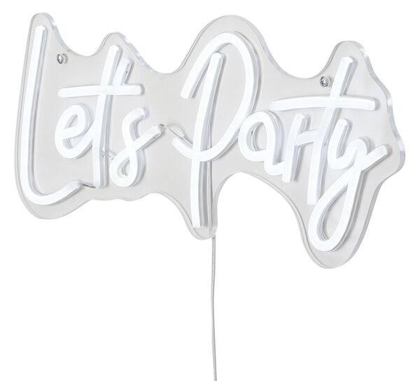 Lampada da parete al neon bianca con LED - Let's Party