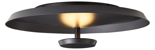 Plafoniera moderna nero opaco con LED dimmerabile a 3 livelli - Sombra
