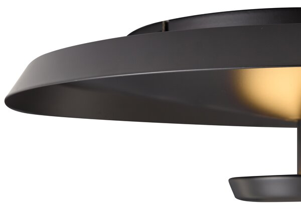 Plafoniera moderna nero opaco con LED dimmerabile a 3 livelli - Sombra