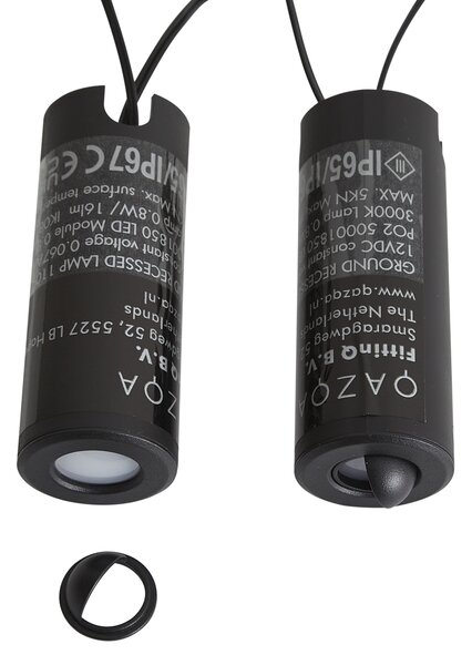 Sistema a 12V nero 10m con 5 faretti da terra con LED IP44 - Voltaire Linsey