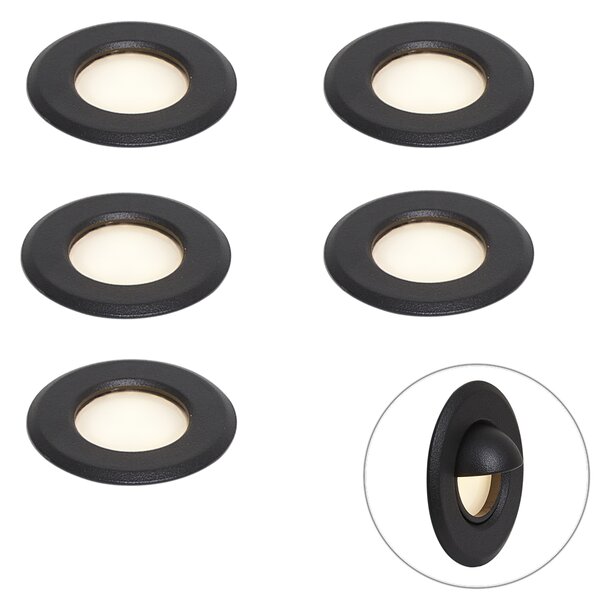 Sistema a 12V nero 10m con 5 faretti da terra con LED IP44 - Voltaire Linsey