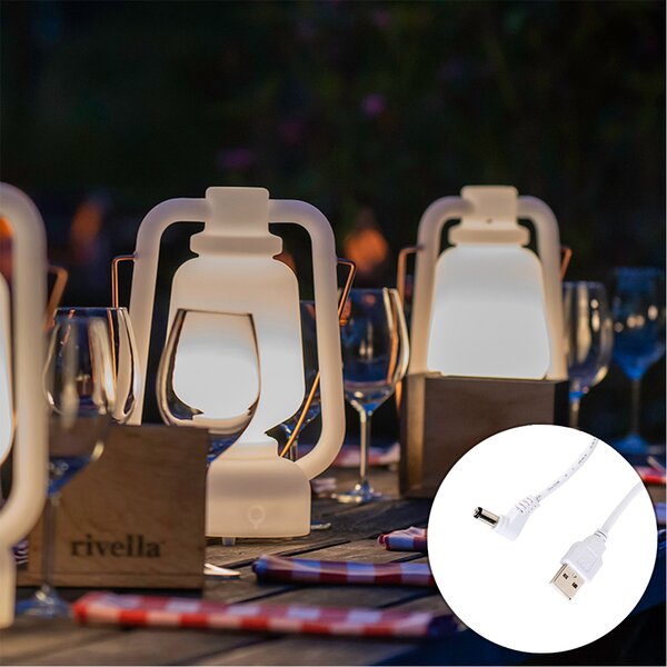 Lampada da tavolo ricaricabile 30 cm IP44 bianca - STORM Small