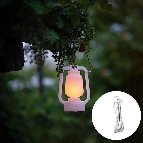 Lampada da tavolo ricaricabile 22 cm IP44 bianca - STORM Mini