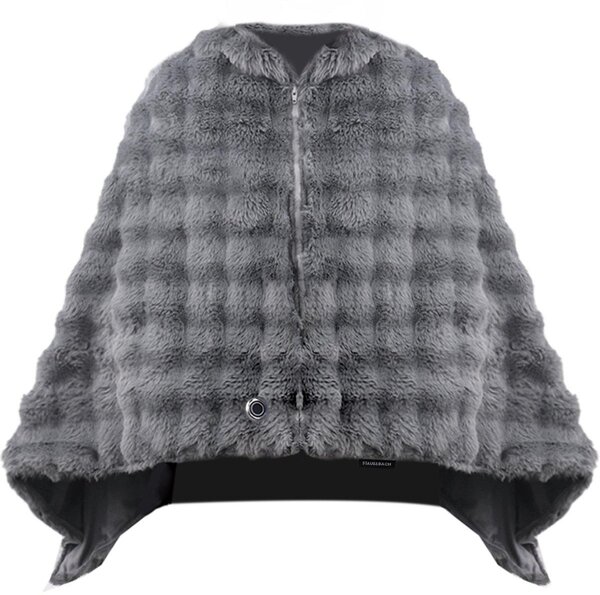 Poncho senza fili con 3 livelli di riscaldamento - Coperta a scialle - Coperta elettrica - Cuscinetto riscaldante - Beige - STAUS&BACH Solace