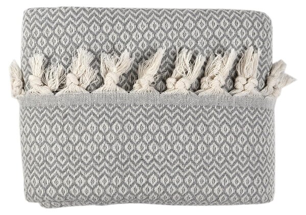 Elzusha - Coperta reversibile in cotone, grigia, 200x230 cm - Morbida e delicata sulla pelle