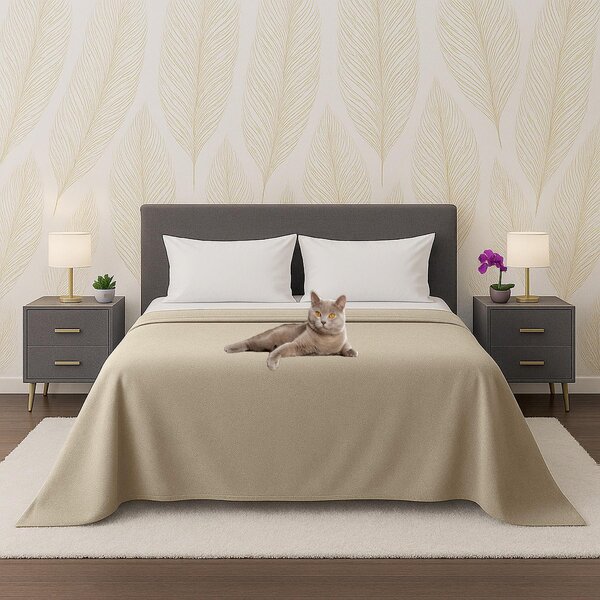 Elzusha - Copripiumino in Cotonelogico puro - Leggero e ipoallergenico - Beige