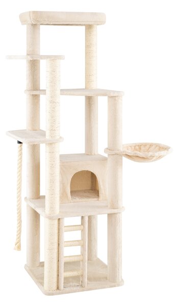 Costway Albero per gatti da interno alto 194 cm per gattini, Tiragraffi per gatti con posatoio 5 piattaforme di salto cuccia