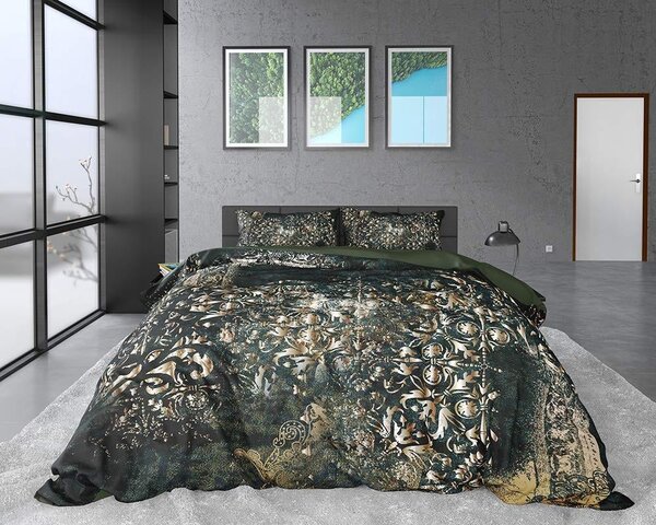 Omgoods - Set di lenzuola di cotone satinato per piumino, modello Nairobi