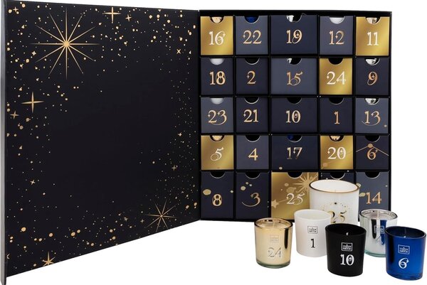 Omgoods - Calendario dell'Avvento originale con 25 candele profumate in vetro - Candele dell'Avvento