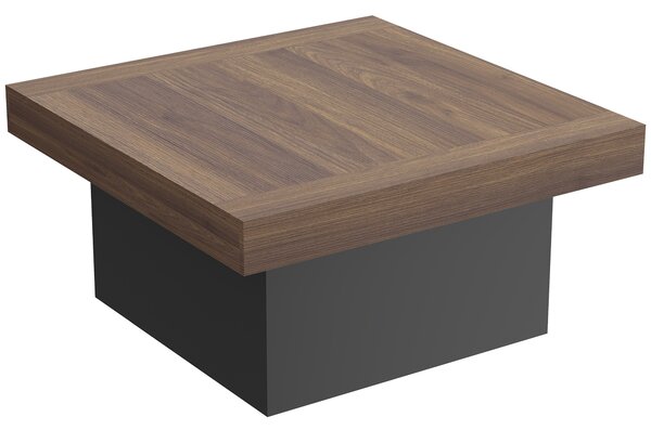 HOMCOM Tavolino Quadrato Moderno con LED 16 Colori, 90x90x45 cm, Noce | Aosom Italy