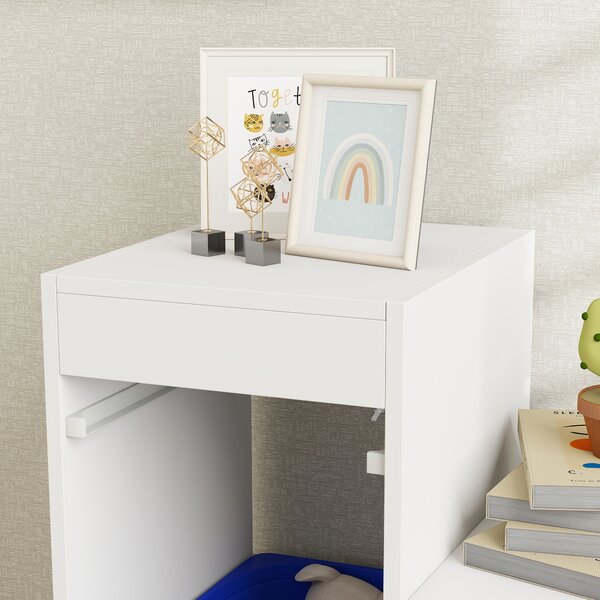 AIYAPLAY Mobile Portagiochi per Bambini con 6 Contenitori e 3 Livelli, 96x38.5x90 cm, Giallo e Blu | Aosom Italy