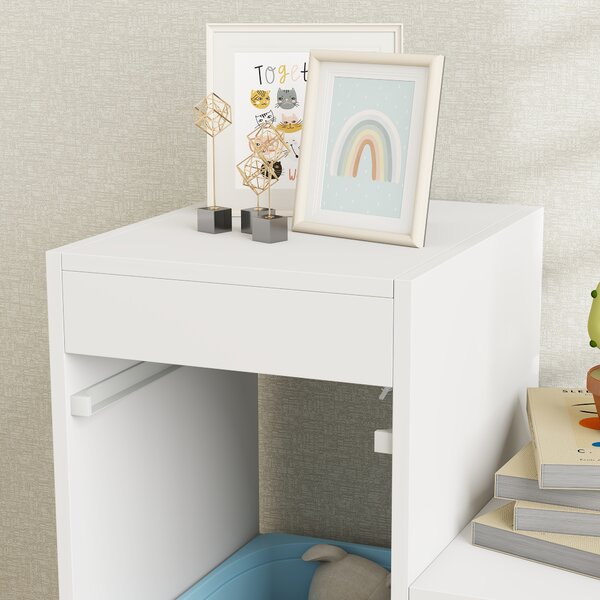 AIYAPLAY Mobile Portagiochi per Bambini con 6 Contenitori e 3 Livelli, 96x38.5x90 cm, Rosa e Azzurro | Aosom Italy