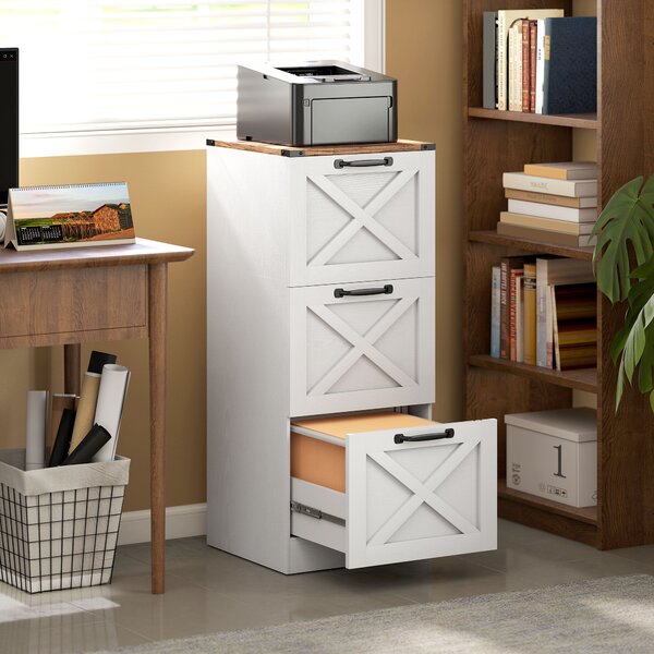 HOMCOM Cassettiera da Ufficio con 3 Cassetti per Cartelle A4, 40x40x101 cm, Bianco | Aosom Italy