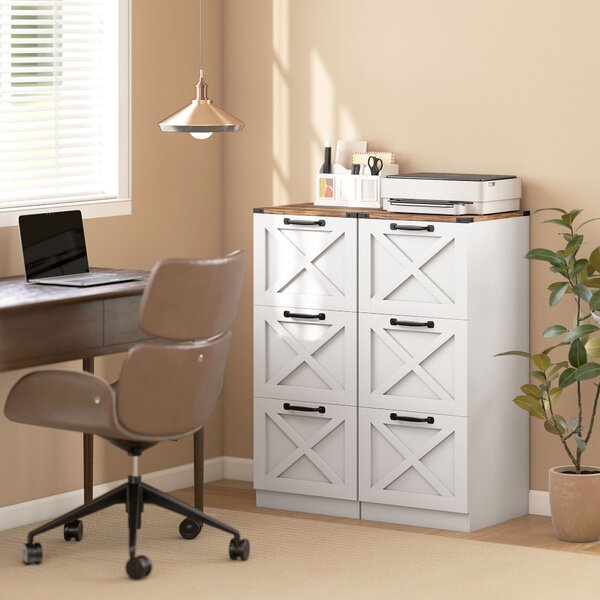 HOMCOM Cassettiera da Ufficio con 3 Cassetti per Cartelle A4, 40x40x101 cm, Bianco | Aosom Italy