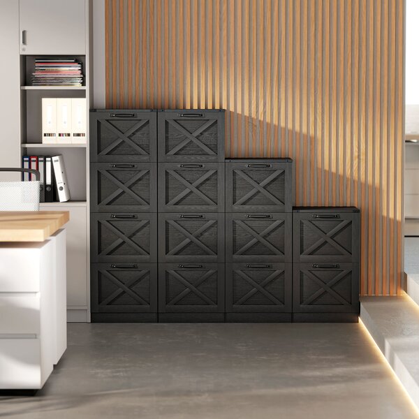 HOMCOM Cassettiera da Ufficio con 2 Cassetti per Cartelle A4, 40x40x71 cm, Nero | Aosom Italy