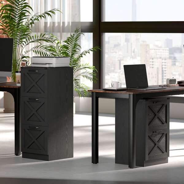HOMCOM Cassettiera da Ufficio con 3 Cassetti per Cartelle A4, 40x40x101 cm, Nero | Aosom Italy