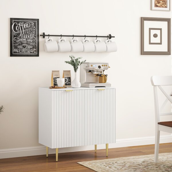 HOMCOM Credenza da Cucina con 2 Ante, Ripiano Regolabile e Piedini Rialzati, 80x40x80 cm, Bianco | Aosom Italy