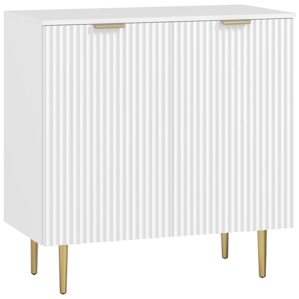 HOMCOM Credenza da Cucina con 2 Ante, Ripiano Regolabile e Piedini Rialzati, 80x40x80 cm, Bianco | Aosom Italy
