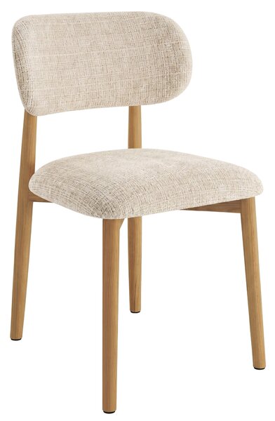ALMO Beige (tessuto Juto 4) / telaio in rovere laccato - SEDIA IN LEGNO PER SOGGIORNO SALA DA PRANZO CUCINA RETRO