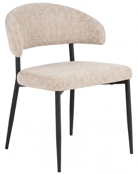 IRIS Beige (tessuto Juto 4) / telaio nero - MODERNA SEDIA IMBOTTITA PER SALONE/SALA DA PRANZO LOFT