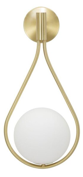 Lampada Da Muro Glamy Drop 24x20x52 Cm In Ferro E Vetro Oro E Bianco