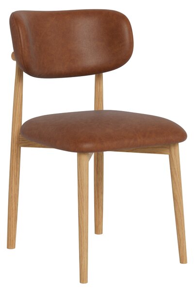 ALMO Ecopelle Retro Brandy / telaio in rovere laccato - SEDIA IN LEGNO PER SOGGIORNO SALA DA PRANZO CUCINA RETRO
