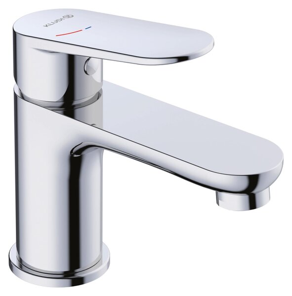 Miscelatore per lavabo KLUDI-X1, cromato, rubinetto a risparmio idrico per bagno, dimensione S, con sistema antiriflusso