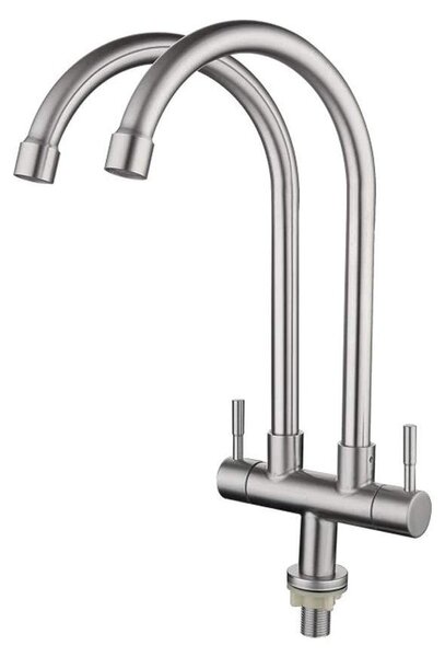Rubinetto da cucina in acciaio inossidabile con due maniglie